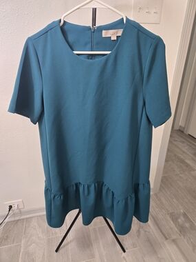loft denim dress with bows Chambray Bow Mini Pocket Dress